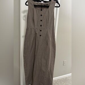 SHEIN Black and White Checkered Midi Dress